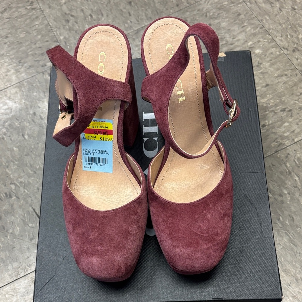 Coach Women's Isabella Plum Suede Heels